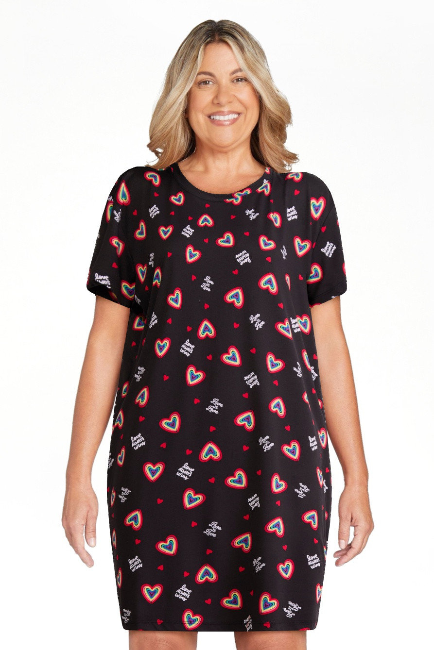 Joyspun Women's Sleepshirt with Short Sleeves, Sizes S/M to 2X/3X | Walmart (US)