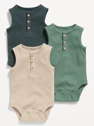 Sleeveless Thermal-Knit Henley Bodysuit for Baby | Old Navy (US)