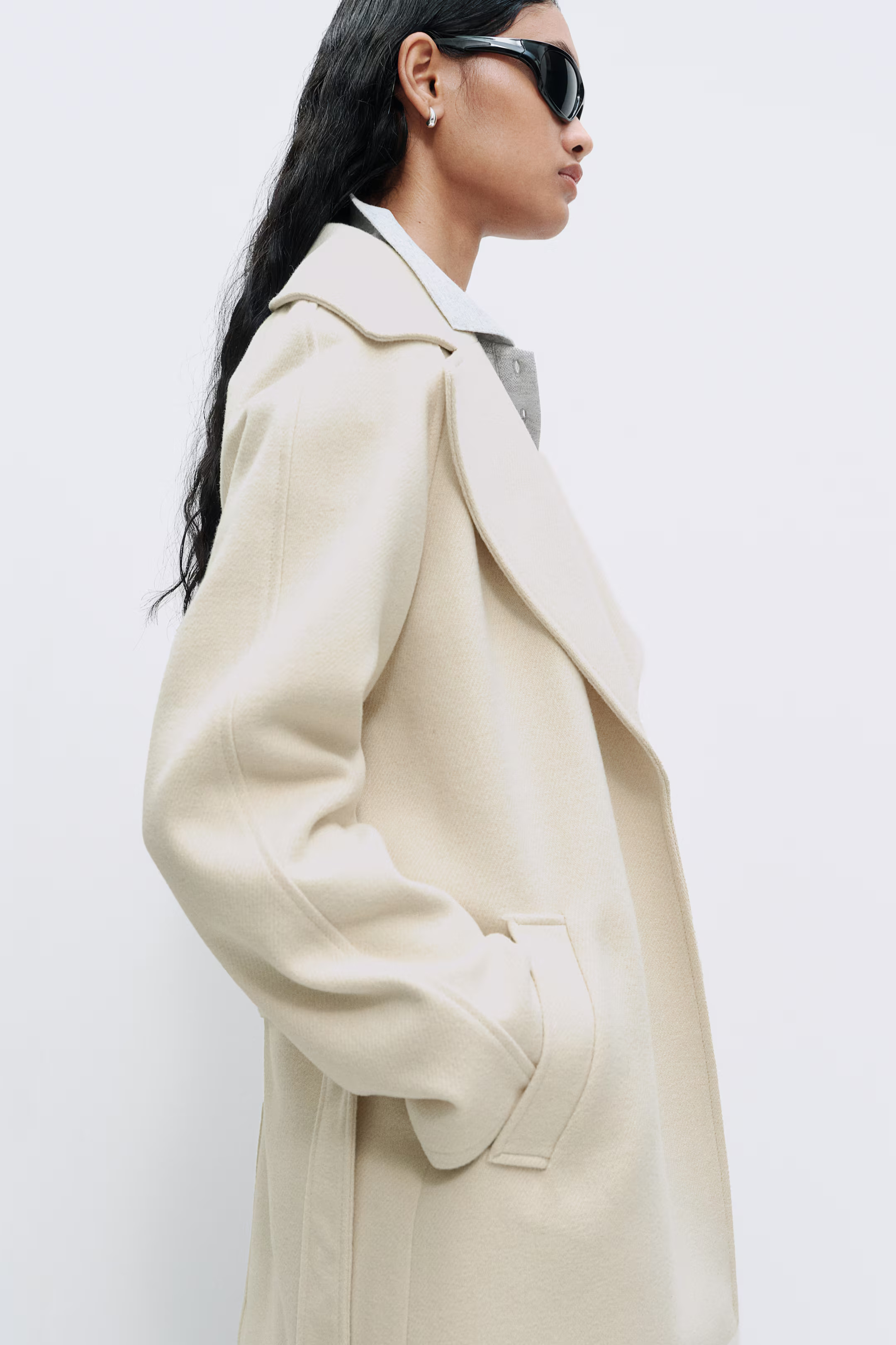 Tie-Belt Felted Coat | H&M (US + CA)