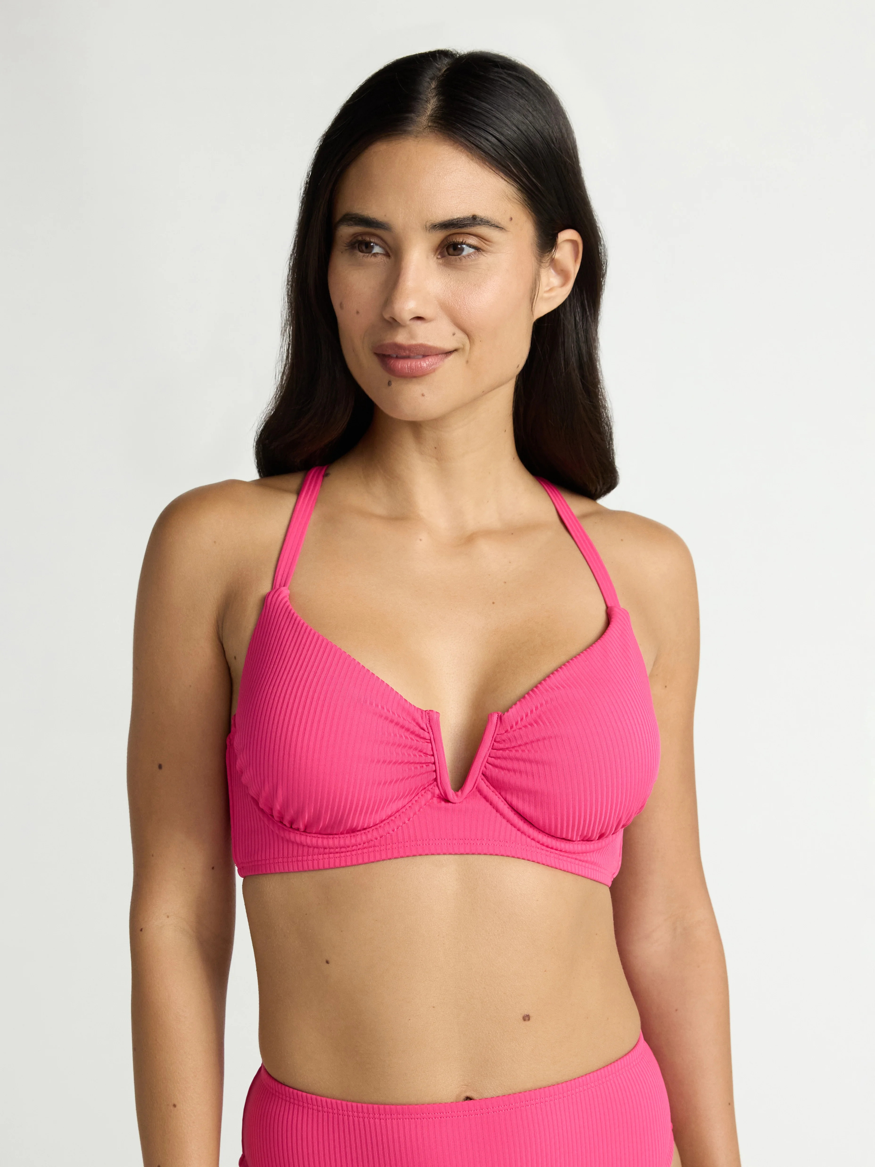 Time and Tru Women's and Women's Plus V Wire Underwire Bikini Top, Sizes XS-2X | Walmart (US)