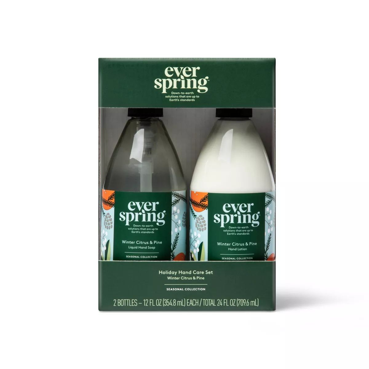 Winter Citrus & Pine Liquid Hand Soap + Lotion Gift Set - 24 fl oz/2ct - Everspring™ | Target