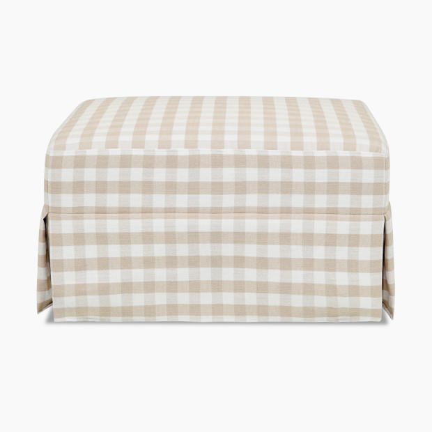 Namesake Crawford Gliding Ottoman in Tan Gingham | Repreve | Babylist
