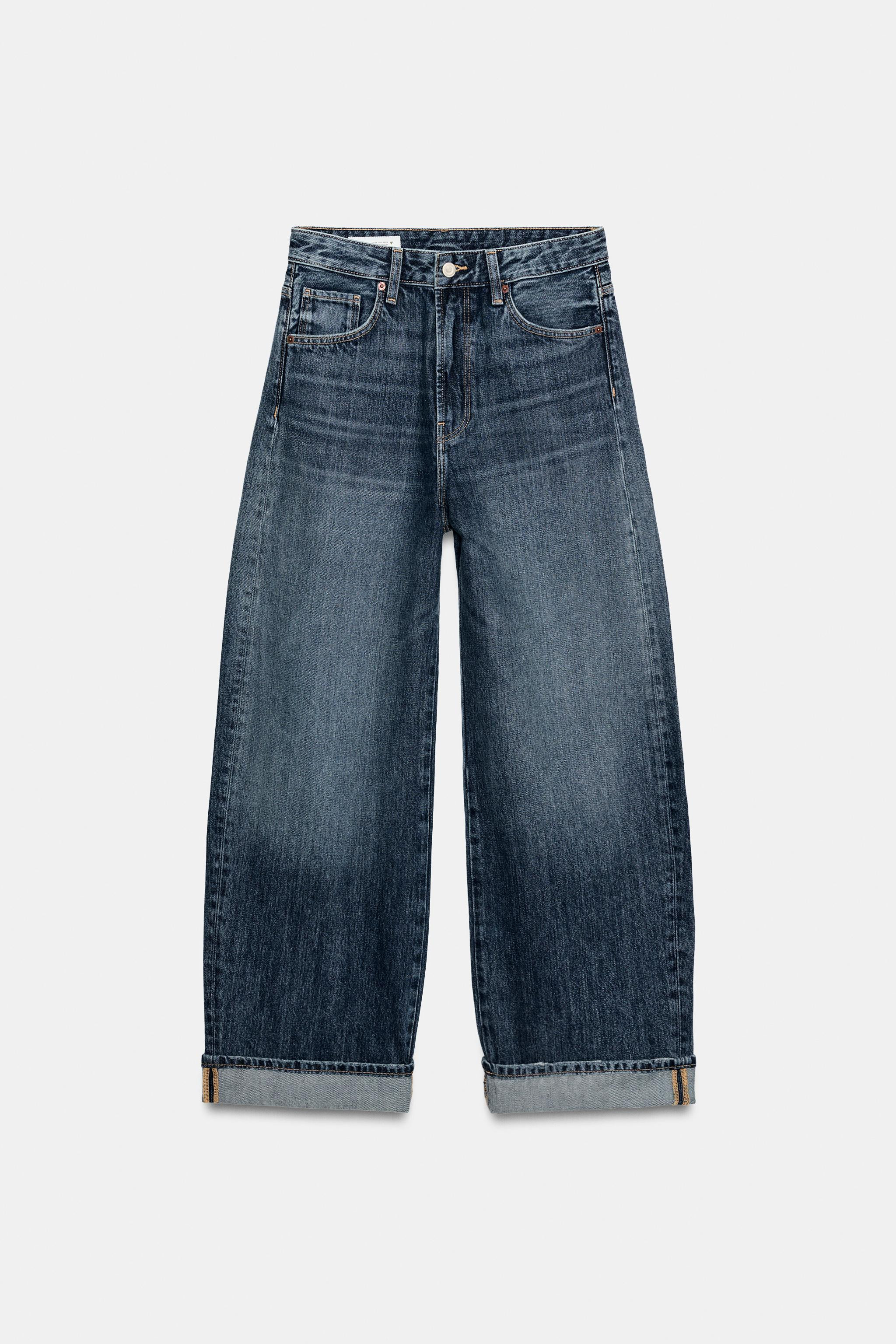 TRF MID-WAIST BAGGY FOLDED JEANS | Zara UK