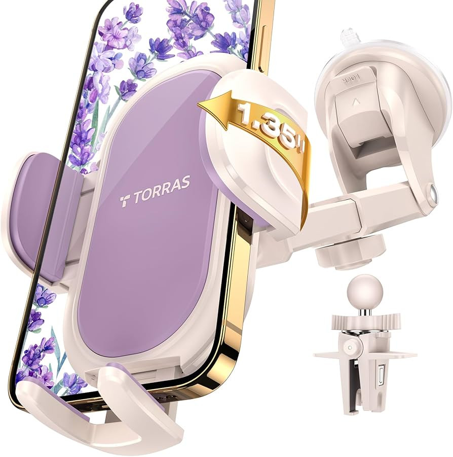 TORRAS Cell Phone Holder for Car [Beauty & Shield] 3 in 1 Car Phone Holder Mount Dashboard Air Ve... | Amazon (US)