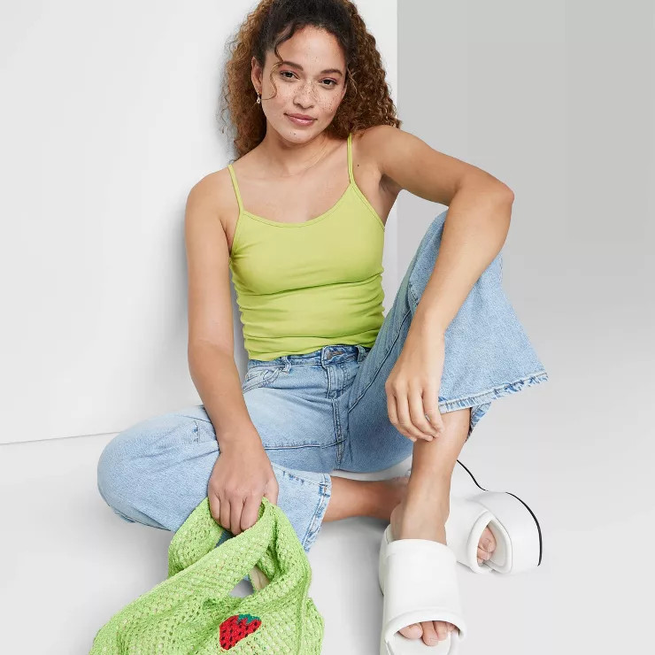 Women's Slim Fit Cropped Cami Tank Top - Wild Fable™ | Target