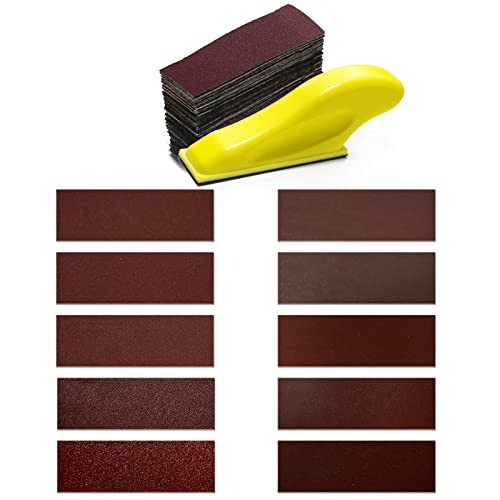 Micro Sander for Small Projects Finger Sander for Crafts with 100pcs 3.5 x 1 Inch Assorted Sandpaper of 60 120 240 400 600 800 1000 1200 1500 2000 Grit for DIY Crafts Polishing Sanding | Amazon (US)