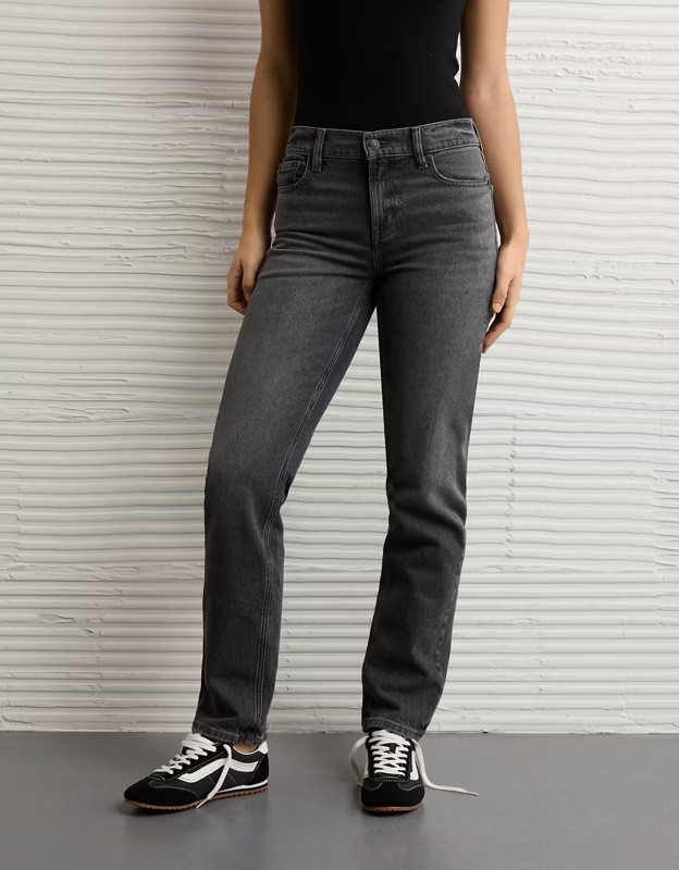 AE Stretch Super High-Waisted Straight Jean | American Eagle Outfitters (US & CA)