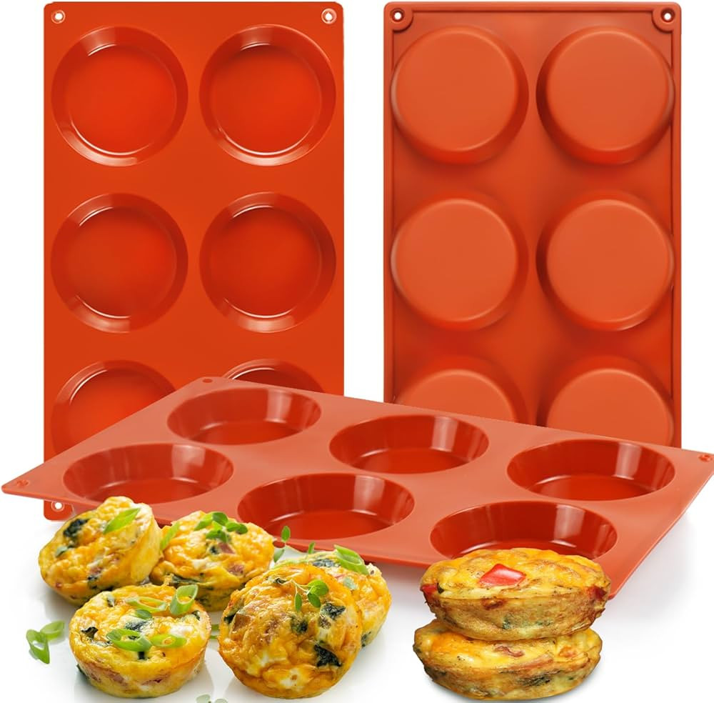 Palksky Silicone Egg Molds for Oven Baking, 3 Pcs 6-Cavity Silicone Egg Bite Molds for Breakfast ... | Amazon (US)