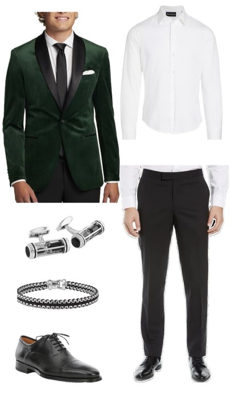 Global Globes Men’s Style Inspo. Steal this similar look worn by the hot Matt Bomer! Velvet tux blazer, slim fit tux pant, relaxed white button down, cool men’s Yurman sterling silver bracelet and add these DOPE cuff links. Ready, set, GO! 

#LTKparties #LTKmens #LTKwedding