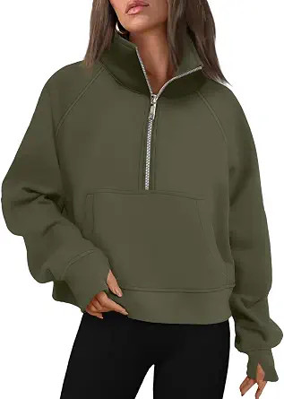 AUTOMET Womens Sweatshirts Half Zip Cropped Pullover Fleece Quarter Zipper Hoodies 2026 Fall Fash... | Amazon (US)