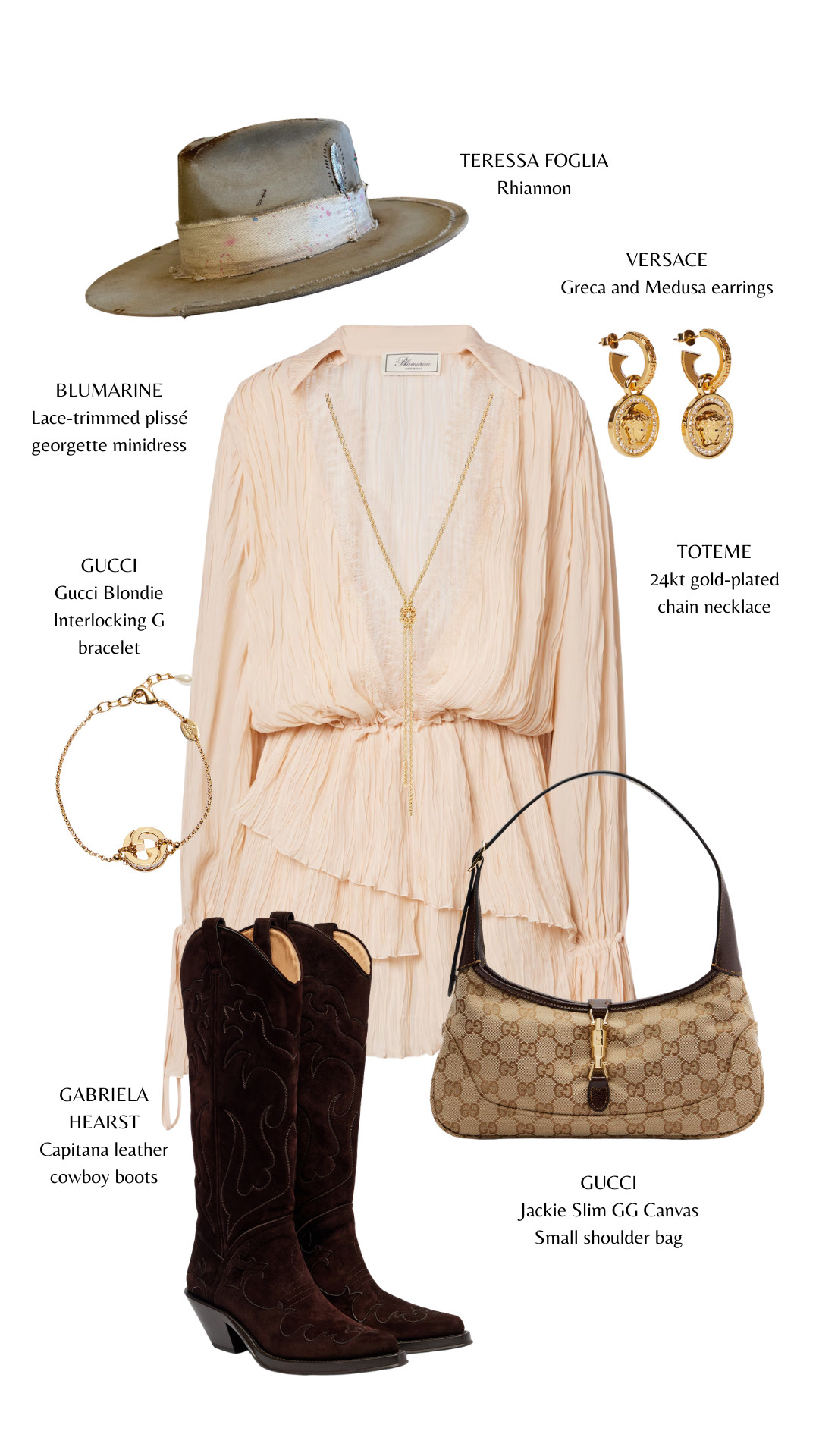 Soft blush with a western soul 🤍🤎✨

Flowing pleats, rich suede boots, and heritage gold—romantic, refined, and ranch-ready.

#WesternRomance #ModernCowgirl #BohoWestern #CowboyBoots #NeutralStyle #WesternChic #LuxuryDetails #EffortlessElegance
 

 #LTKootd #LTKWorkwear #LTKTravel