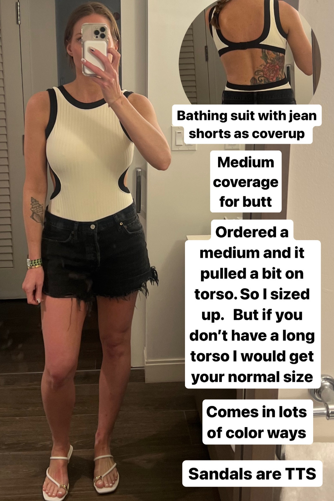 I sized up in the Agolde shorts to have them be looser 

#LTKmidsize #LTKSeasonal #LTKswim