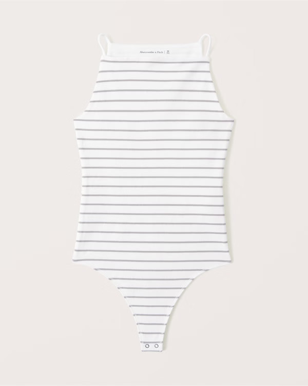 Cotton Seamless Fabric Boatneck Bodysuit | Abercrombie & Fitch (US)