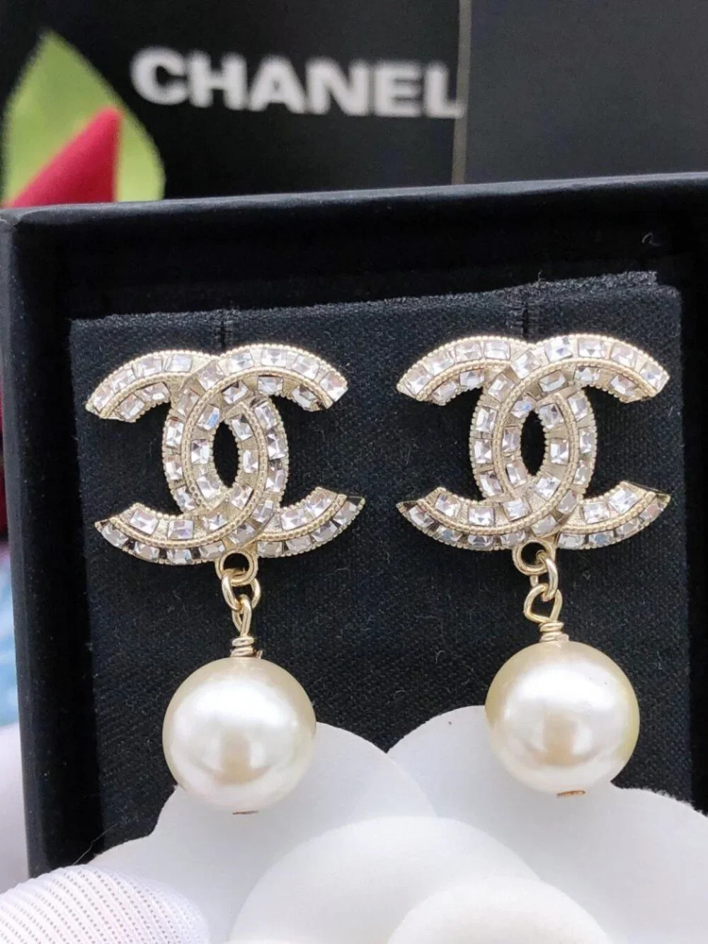 Chanel Crystal CC Logo Pearl Drop Earrings✨✨ | Poshmark