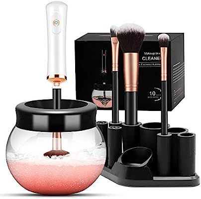 Makeup Brush Cleaner Dryer, Makeup Brush Cleaner Machine with 8 Rubber Collars, Wash and Dry in S... | Amazon (US)