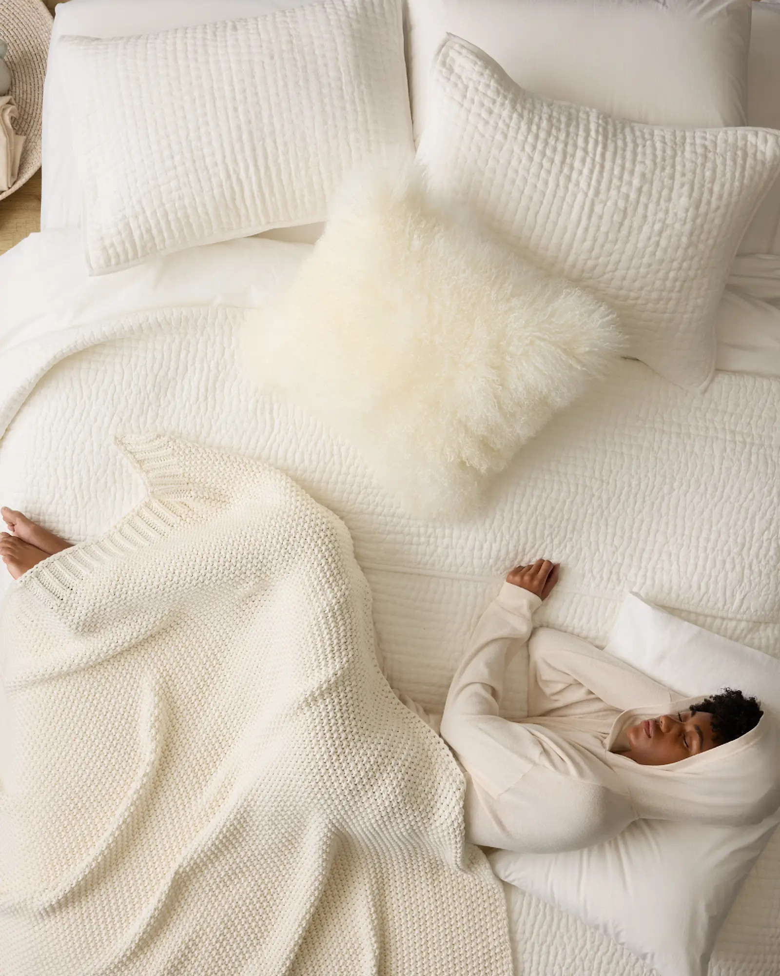 Cotton Fisherman Throw in Ivory | Quince