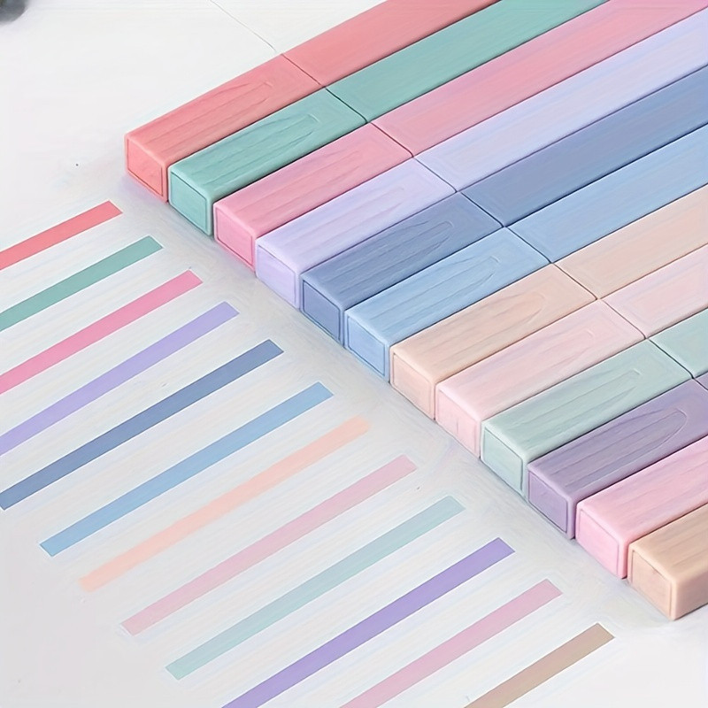 TEMU [12 Pastel Highlighters ] 12pcs Pastel Highlighters - Chisel Tip, & Bleed-resistant, Durable Plastic - Ideal For Journaling, Office, Students & Professionals, Markers Set | Temu Affiliate Program