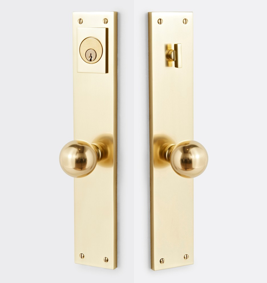 Tabor Ball Knob Exterior Door Hardware Tube Latch Set | Rejuvenation