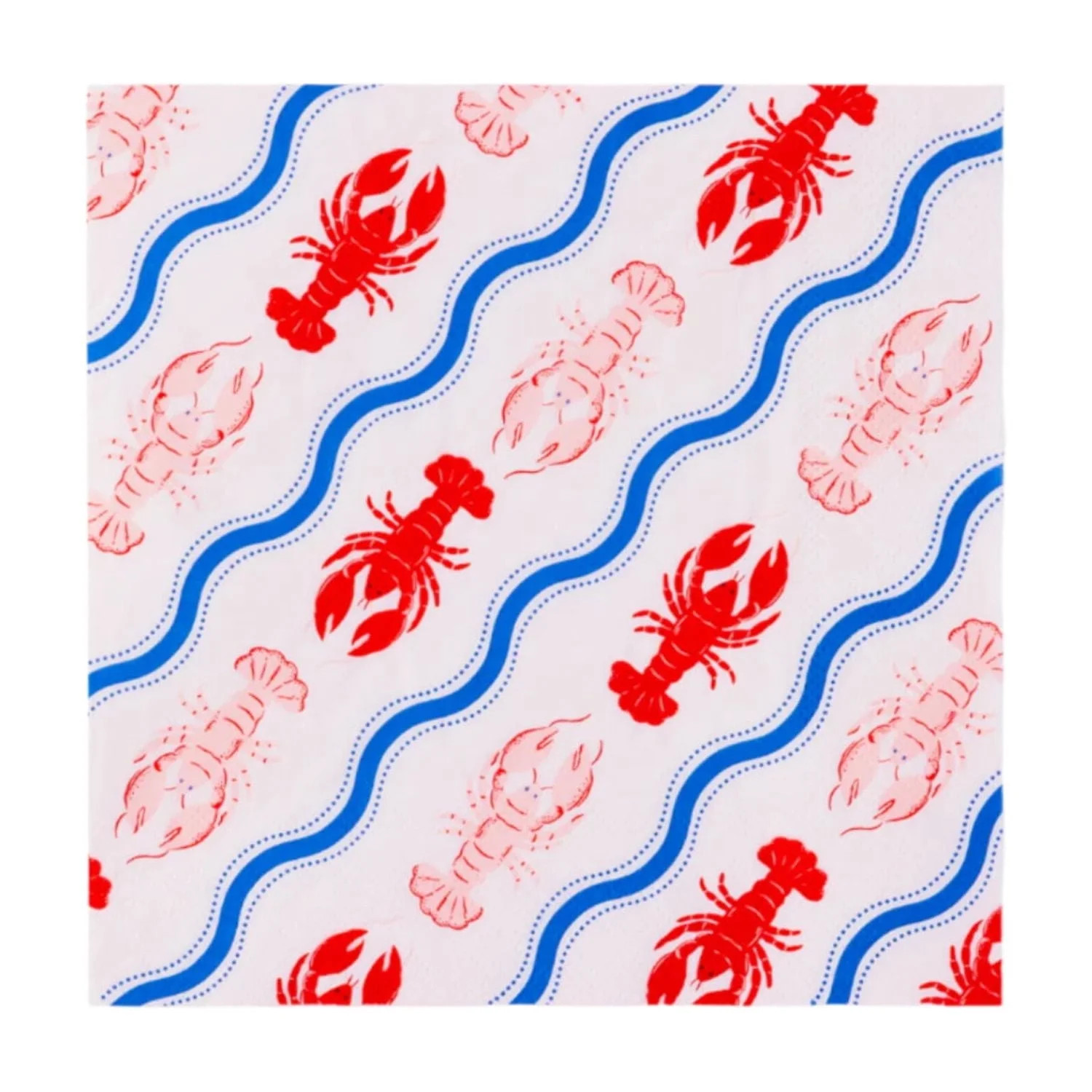 Bonjour Fête Costal Lobster Large Paper Napkins, Disposable Party Supplies, 20 Count, Lunch Size... | Walmart (US)