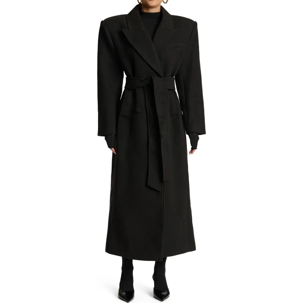 Naked Wardrobe Power Oversized Coat in Black at Nordstrom, Size X-Small | Nordstrom