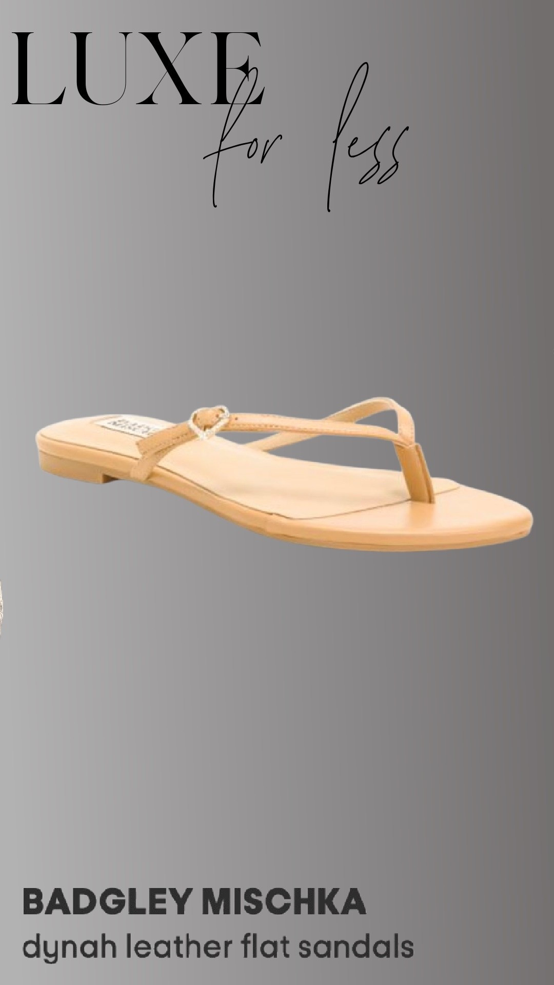 Designer for less. I found these Badgley Mischka Dynah leather flat sandals in the TJ Maxx designer section. Such a chic, minimal sandal that will go with everything this spring and summer. Linking them here along with a few similar designer-for-less finds.

#LTKSpringSale #LTKBeauty #LTKSaleAlert