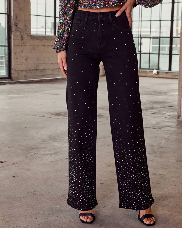 City Pulse Stretch Embellished Straight Leg Jeans | VICI