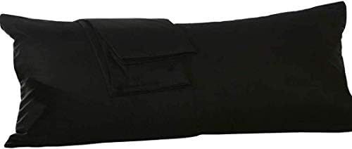 Body Pillow Cover 20x72 Body Pillow Case 100% Soft Egyptian Cotton Hotel Quality 1-Pieces Black B... | Amazon (US)