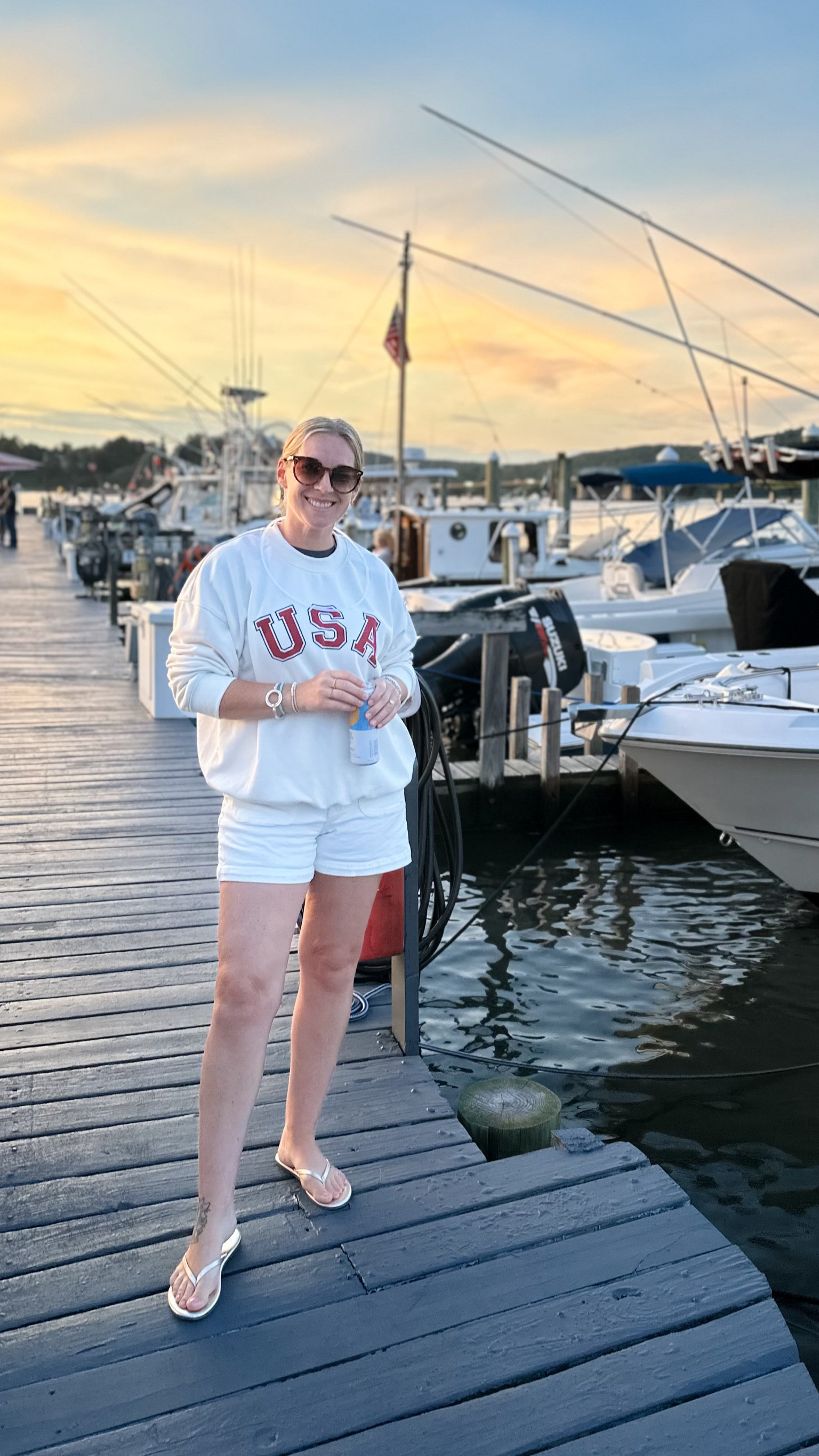 Happy 4th!! 
Medium sweater shirt 
Small tee
Tts 29 shorts 

#LTKStyleTip #LTKSummerSales #LTKFindsUnder50