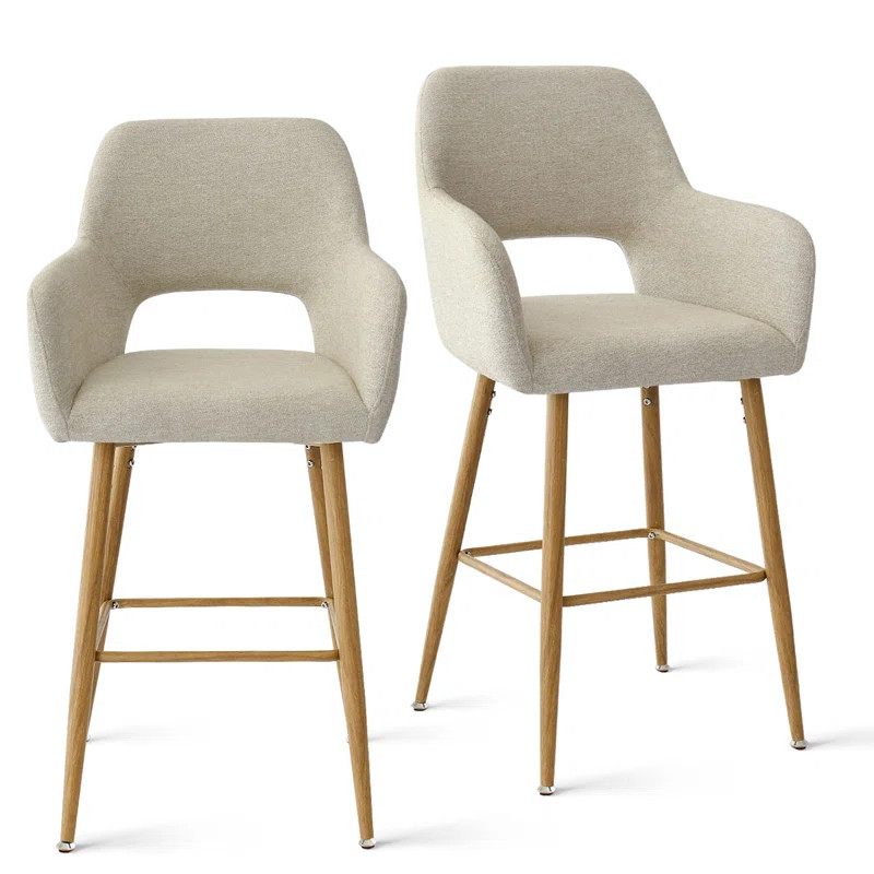 Benjain Upholstered 25.5'' Counter Stool with Metal Frame | Wayfair North America