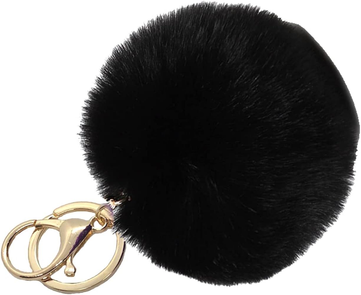 Unpafcxddyig Faux Rabbit Fur Ball Pom Pom Keychain for Car Key Ring Phone Handbag Charm Tote Pend... | Amazon (US)
