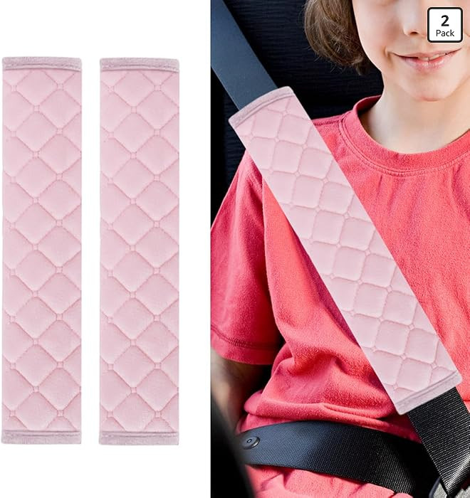 JOYCOURT 2PCS Universal Car Seatbelt Strap Cover, Long Crystal Velvet Shoulder Pad Cover Kit for ... | Amazon (US)