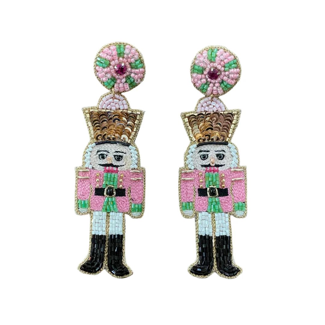 Pink & Green Nutcracker Earrings | Beth Ladd Collections