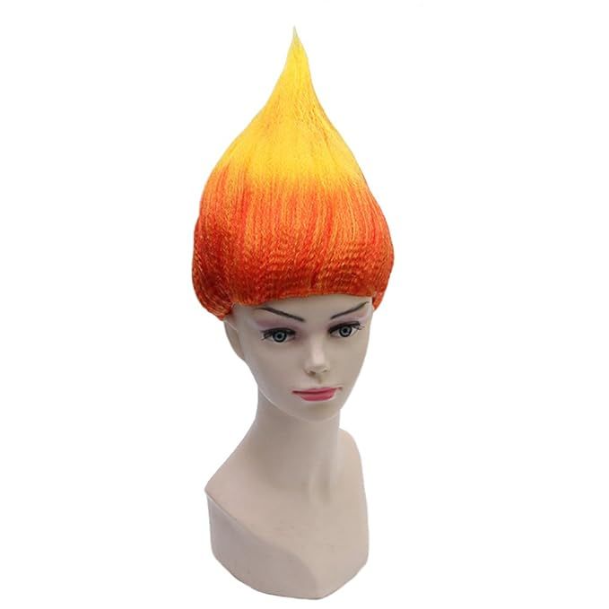 BERON Flame Shape Hair Cosplay Costume Party Wig Halloween Fire Wig (Flame Color) | Amazon (US)