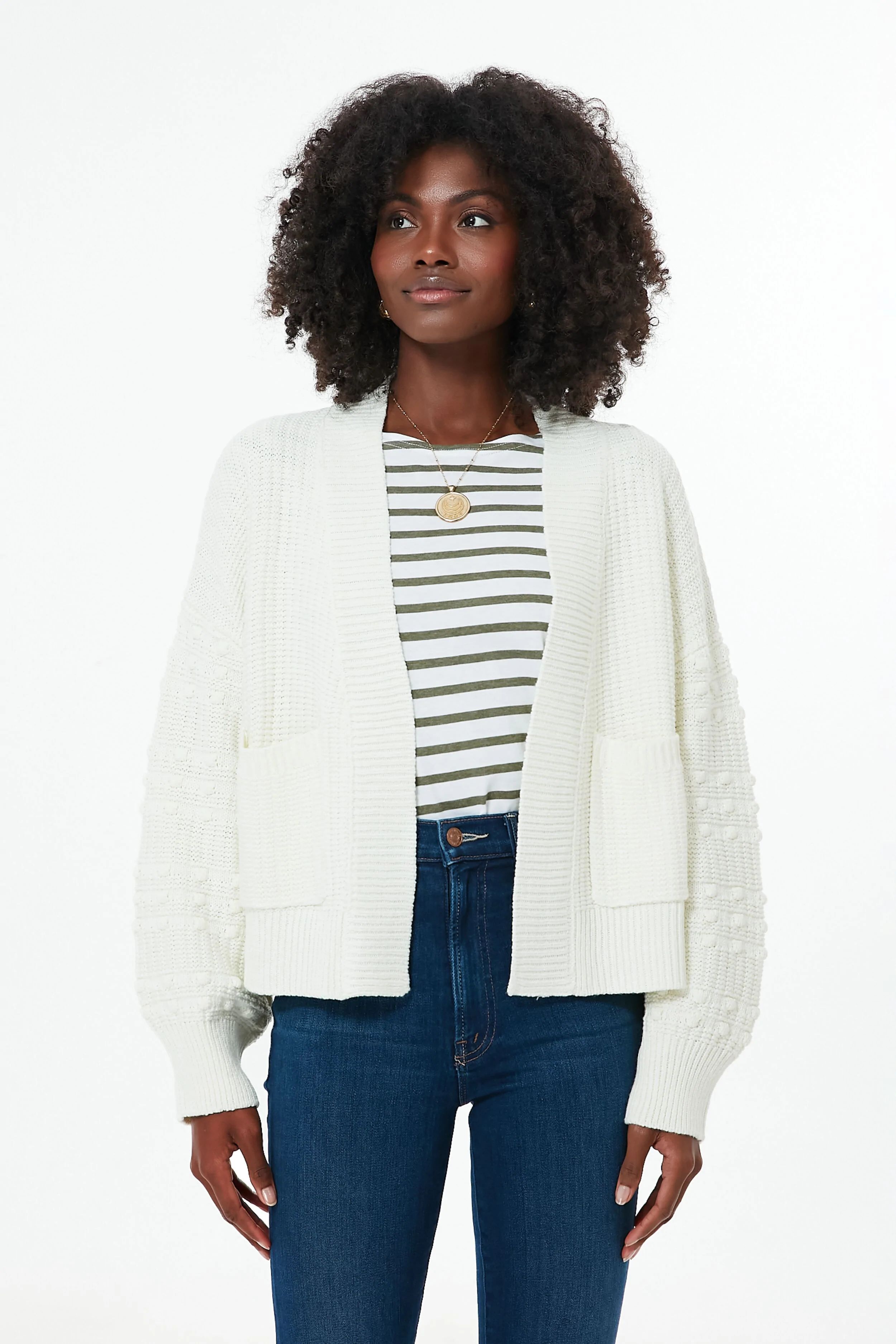 Cream Bobble Cardigan | Tuckernuck (US)