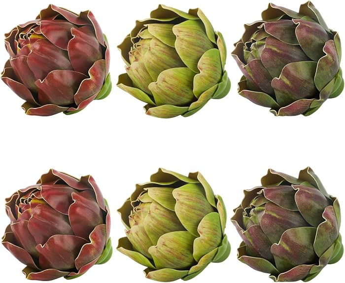 6Pcs Large Colorful Artificial Artichokes Fake Vegetables Faux Artichokes for Wedding, Party, Hom... | Amazon (US)