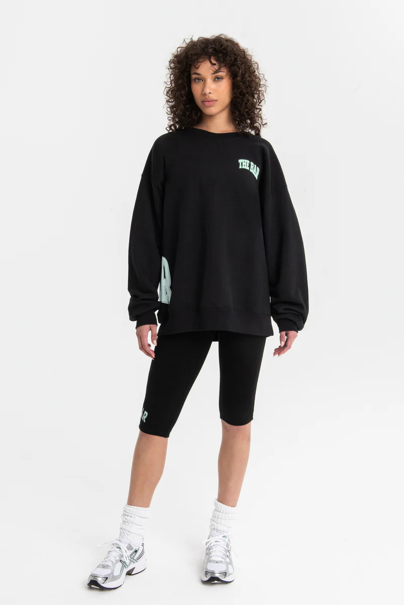 VARSITY WRAPPED SWEATSHIRT BLACK/MINT | The Bar
