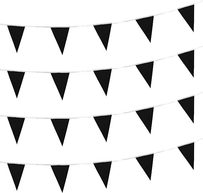 AuTop Solid Black Pennant Banner Flags String Triangle Bunting Flags,Decorations for Grand Openin... | Amazon (US)