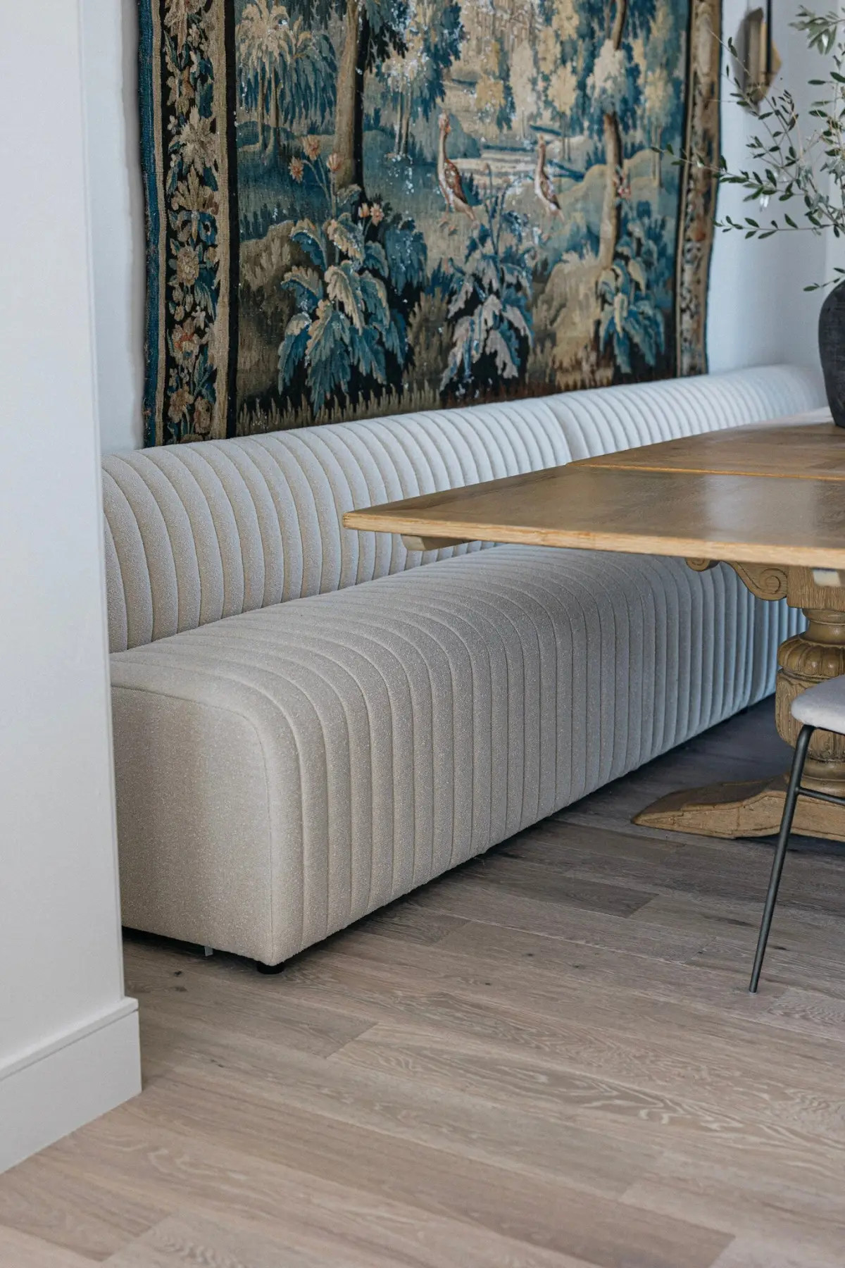 Build Your Own Bench Banquette: Augustine Capri Oatmeal Bench Dining | THELIFESTYLEDCO | THELIFESTYLEDCO