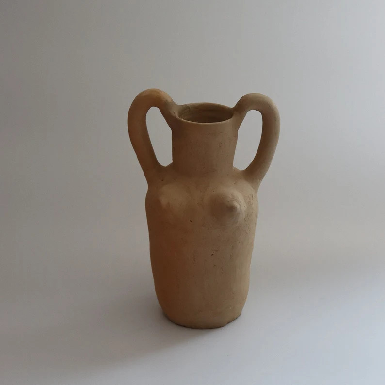 Ceramic Vase Female Form Silhouette Terracotta - Etsy | Etsy (US)