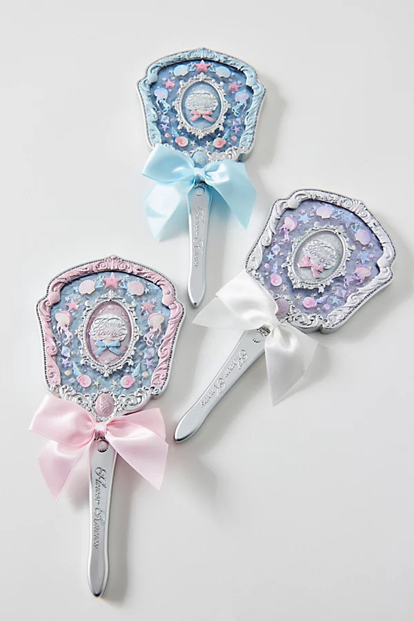 Flower Knows Shell's Jewel Handheld Mirror in Pink Seashell at Urban Outfitters | Urban Outfitters (US and RoW)