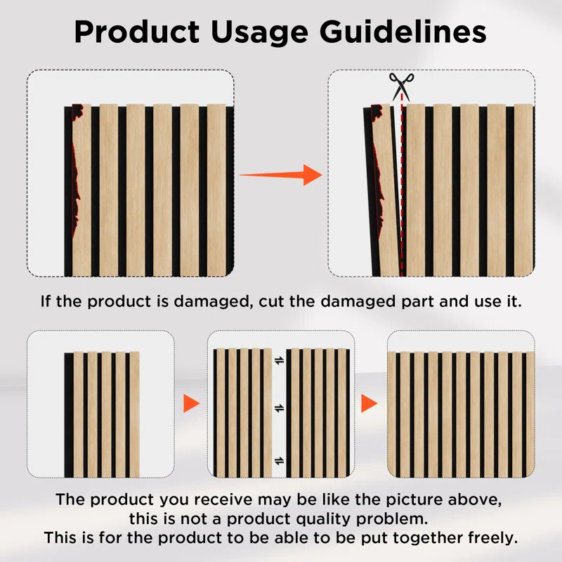 2pcs x "106 x 20.5" 3D Acoustic/Sound proof Wood Slat Wall Panels (set of 2/30.2 sq. ft.) | Wayfair North America