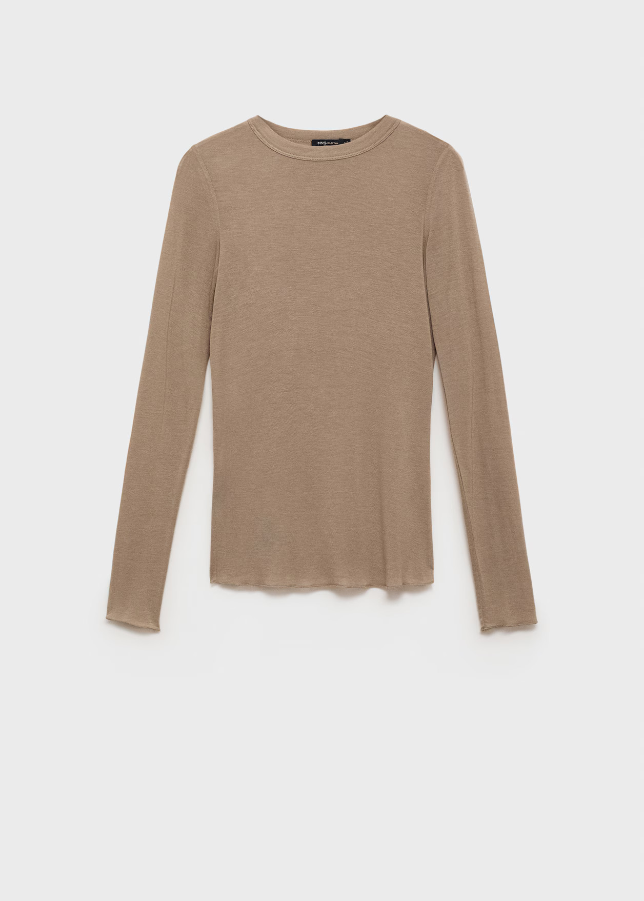 Long-sleeved wool-blend t-shirt - Women | MANGO United Kingdom | MANGO (UK)