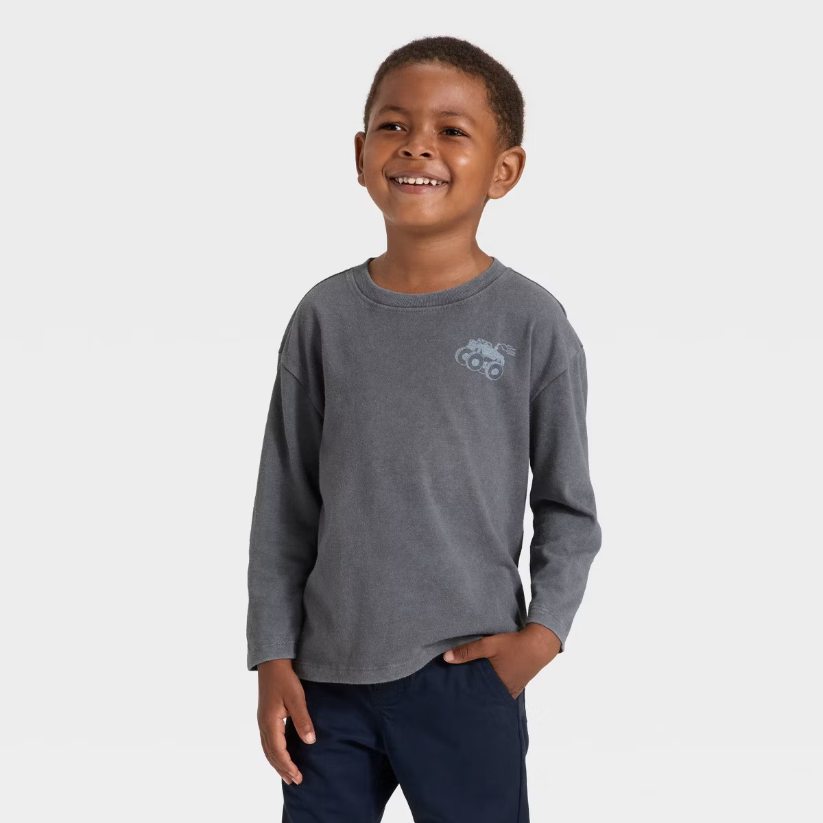 Toddler Boys' Long Sleeve Oversized T-Shirt - Cat & Jack™ | Target