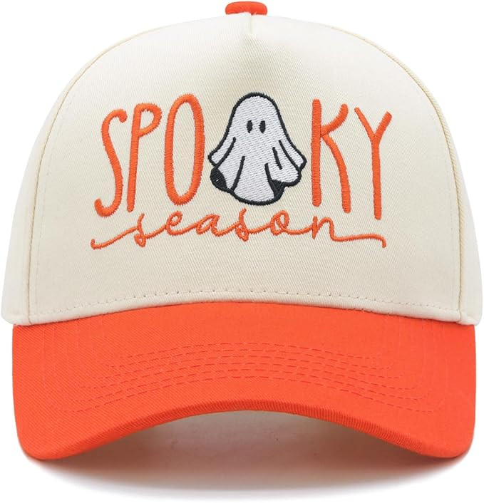 Cute Embroidered Ghost Hat, Adjustable Halloween Baseball Cap, Spooky Gifts for Men Women | Amazon (US)
