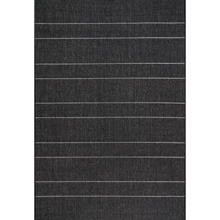 Alaina Black Doormat 3 ft. x 5 ft. Indoor/Outdoor Patio Area Rug | The Home Depot