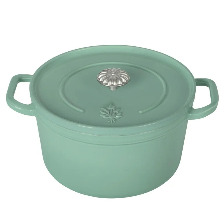 The Pioneer Woman 5-Quart Enameled Cast Iron Dutch Oven Pot with Lid, Green - Walmart.com | Walmart (US)