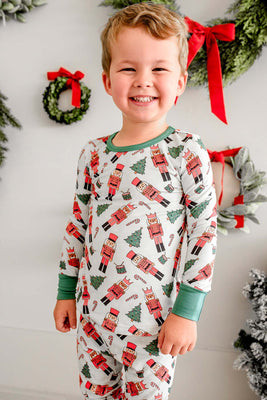 Two-Piece Bamboo Pajama Set | Toy Soldier Green | Caden Lane