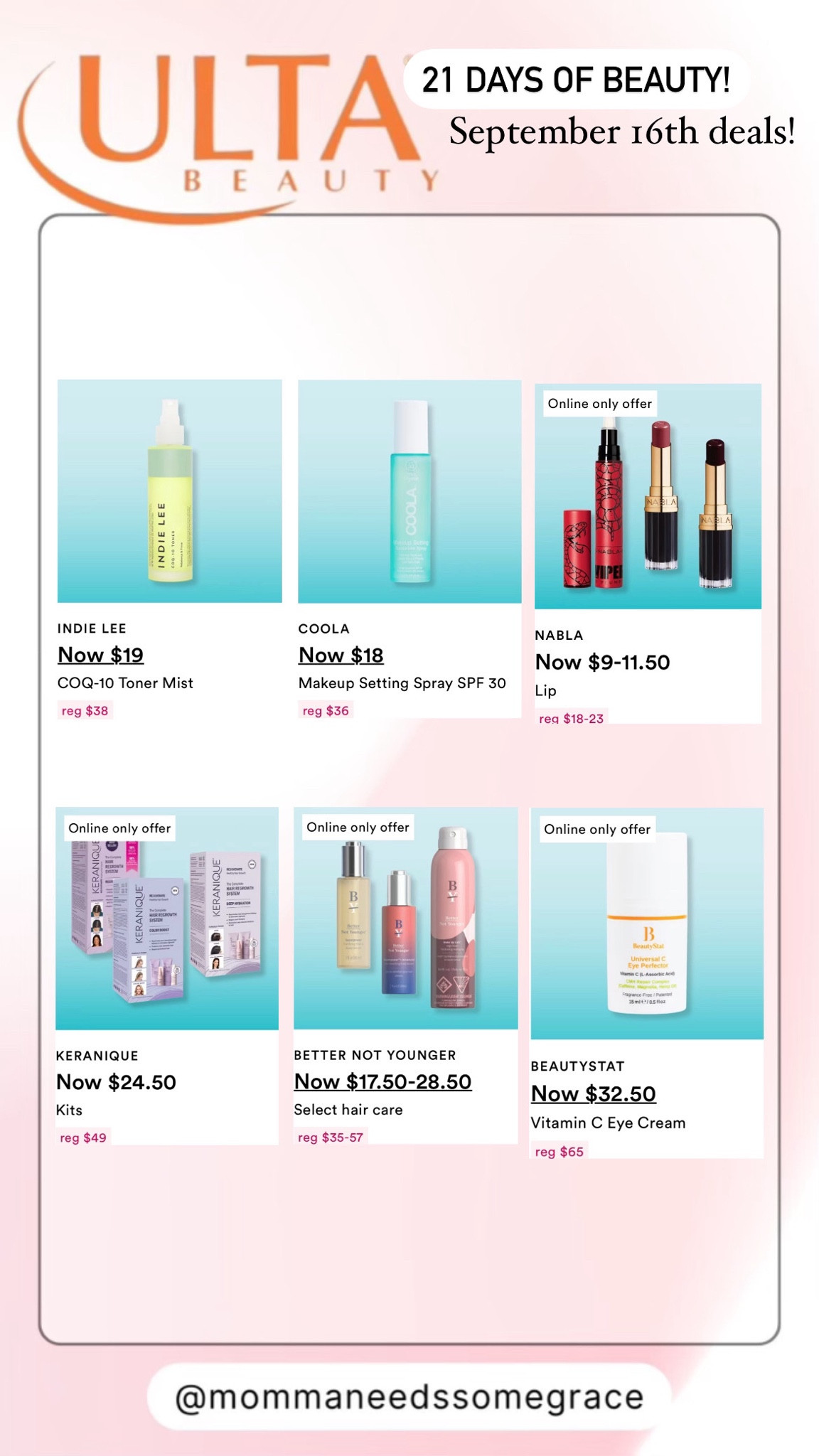 Ulta 21 days of beauty! September 16th deals! 

#LTKBeauty #LTKSaleAlert #LTKFallSale