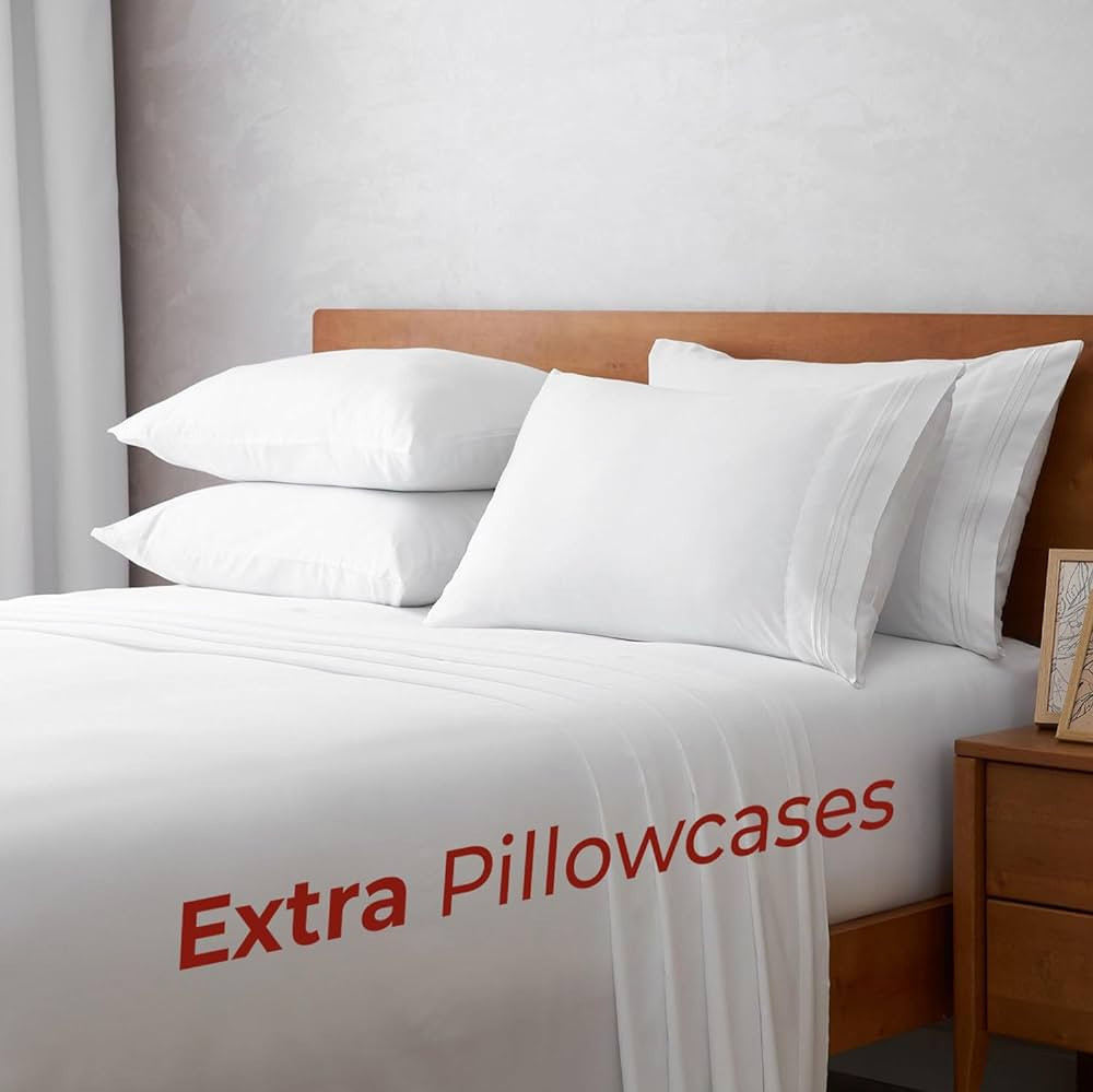 Mellanni Queen Sheet Set - 6 PС Iconic Collection Bedding Sheets & Pillowcases - Hotel Luxury, U... | Amazon (US)