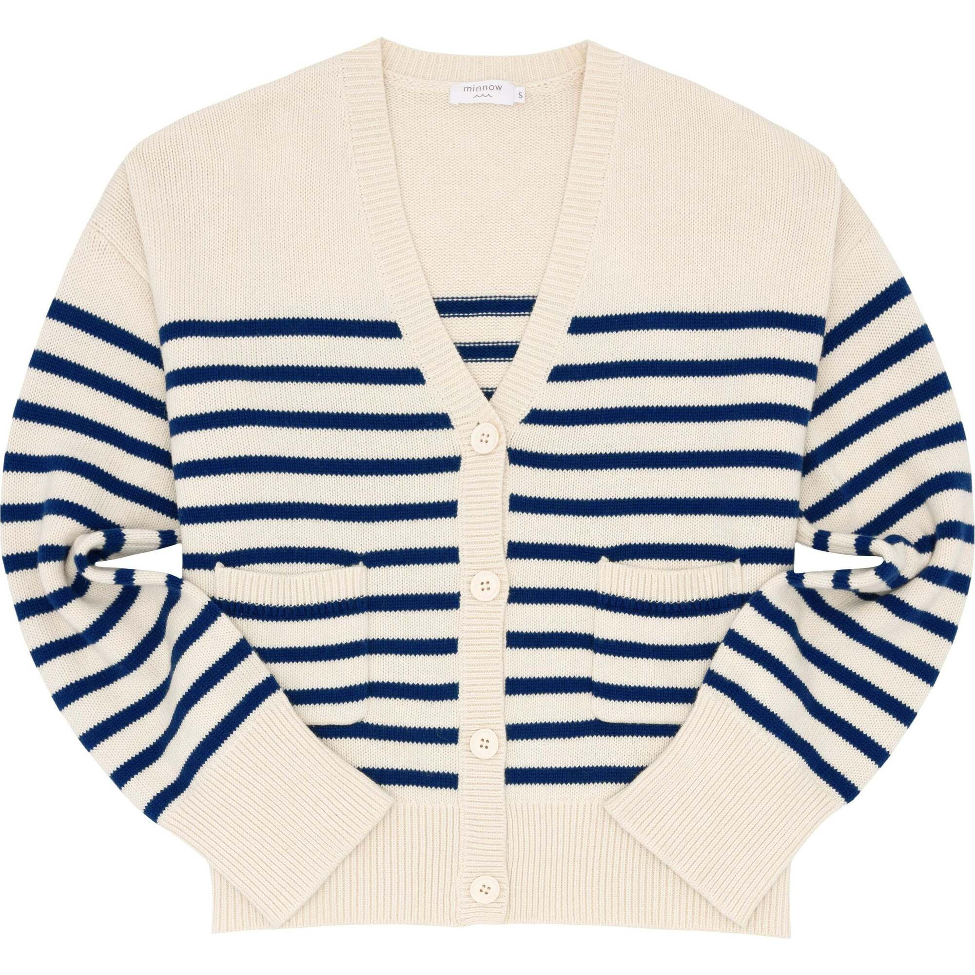Women's Breton Stripe V-Neck Knit Cardigan | Maisonette
